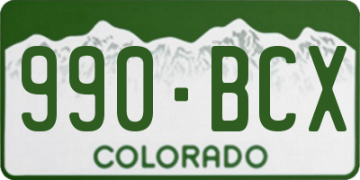 CO license plate 990BCX