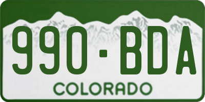 CO license plate 990BDA