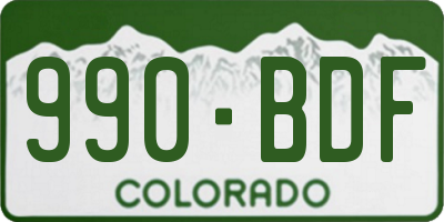 CO license plate 990BDF