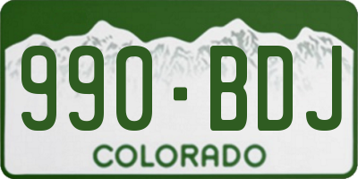 CO license plate 990BDJ
