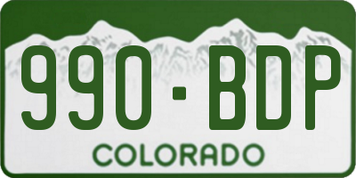 CO license plate 990BDP