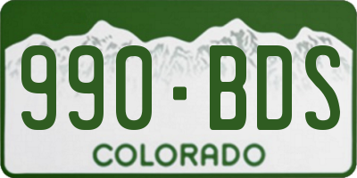 CO license plate 990BDS
