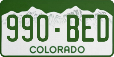 CO license plate 990BED