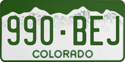 CO license plate 990BEJ