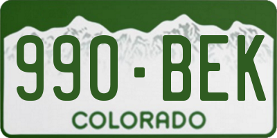 CO license plate 990BEK