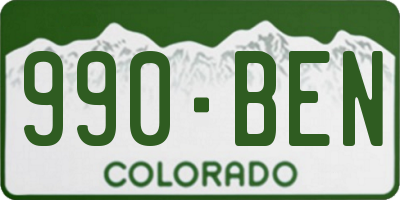 CO license plate 990BEN