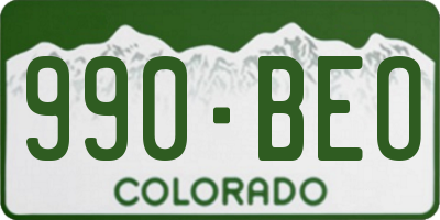 CO license plate 990BEO