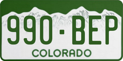 CO license plate 990BEP