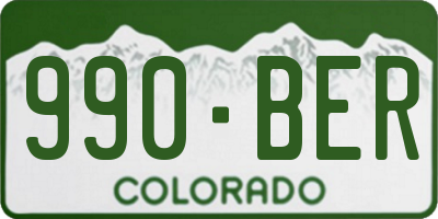CO license plate 990BER