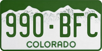 CO license plate 990BFC