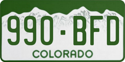 CO license plate 990BFD