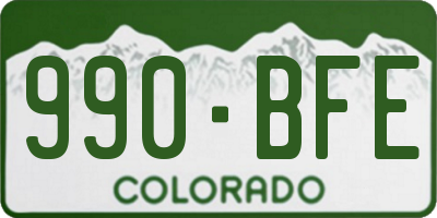 CO license plate 990BFE
