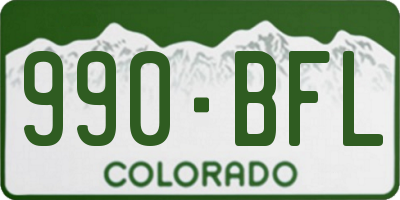 CO license plate 990BFL