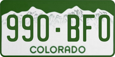 CO license plate 990BFO