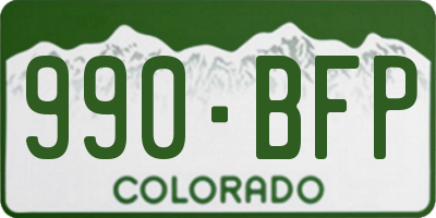 CO license plate 990BFP