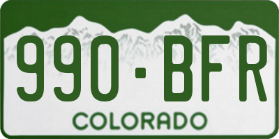 CO license plate 990BFR