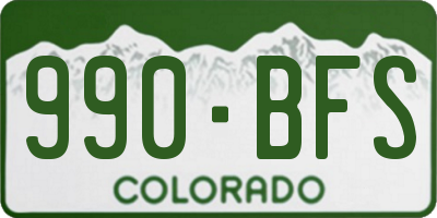 CO license plate 990BFS