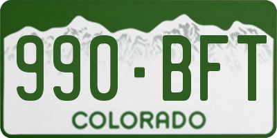CO license plate 990BFT