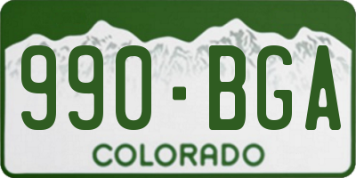 CO license plate 990BGA