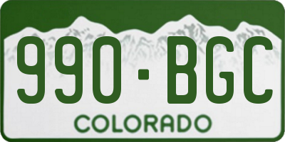 CO license plate 990BGC