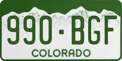 CO license plate 990BGF