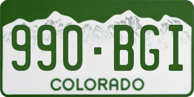 CO license plate 990BGI