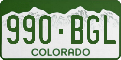 CO license plate 990BGL
