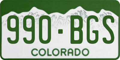 CO license plate 990BGS