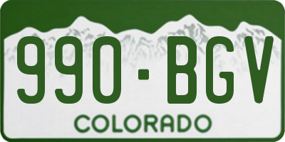 CO license plate 990BGV