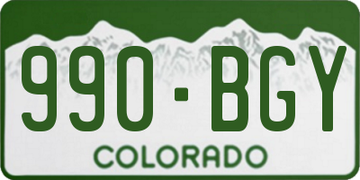 CO license plate 990BGY