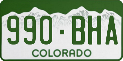 CO license plate 990BHA