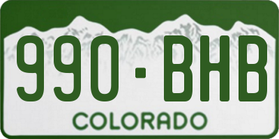 CO license plate 990BHB