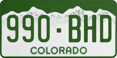CO license plate 990BHD