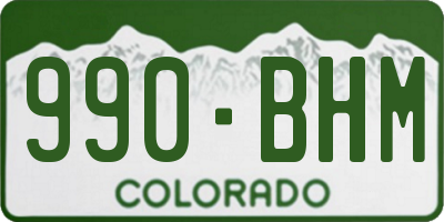 CO license plate 990BHM