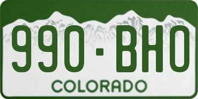 CO license plate 990BHO