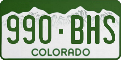 CO license plate 990BHS