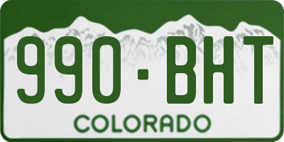 CO license plate 990BHT
