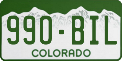 CO license plate 990BIL