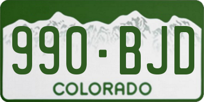 CO license plate 990BJD