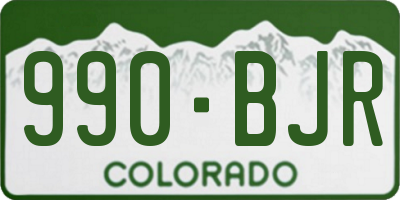 CO license plate 990BJR