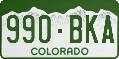 CO license plate 990BKA