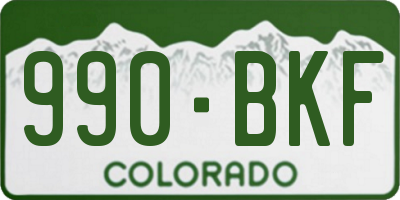 CO license plate 990BKF