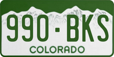 CO license plate 990BKS