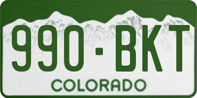 CO license plate 990BKT