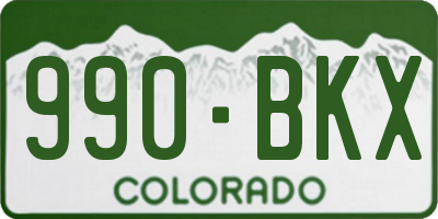 CO license plate 990BKX