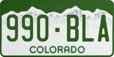 CO license plate 990BLA