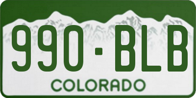 CO license plate 990BLB