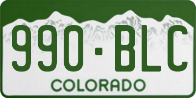 CO license plate 990BLC