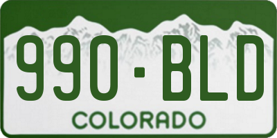 CO license plate 990BLD