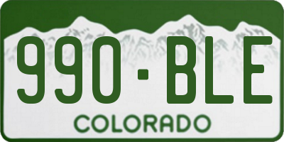 CO license plate 990BLE